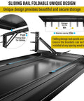 Heavy Duty Steel Folding Storage Shelf Rack Two Pack Adjustable Rail Type Wall Mount Shelves For Garage Kitchen Workshop Black Finish With Folding Panels shown with sliding rail for adjustable spacing