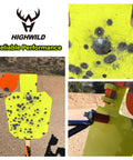 AR500 Steel Hostage Target 7 x 12 Inch Three Eighths Inch Armor Reactive Target with neon color and swinging paddle.