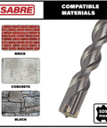 2 Inch Diameter SDS Max Rotary Hammer Drill Bit With U Flute Carbide Tipped 4 Blade Cutter Head For Brick Stone Concrete