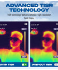 Comparison of All In One Thermal Imaging Camera For Pros And DIYers With 320 By 240 Screen showing TISR technology effect