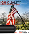 Heavy Duty 5 Ft Stainless Steel Flag Pole Kit With No Tangle 360 Degree Rotation Windproof Outdoor Flag Holder