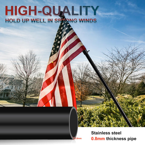 Heavy Duty 5 Ft Stainless Steel Flag Pole Kit With No Tangle 360 Degree Rotation Windproof Outdoor Flag Holder