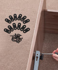 12 Sets Black Stainless Steel Straight Brackets With Screws For Beds And Shelves, installation on wooden furniture edge