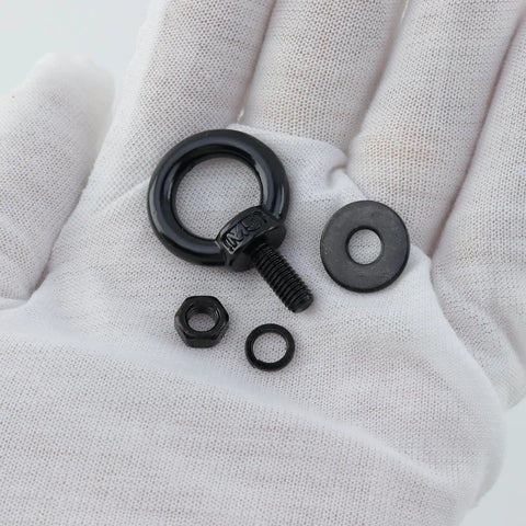 12 Pack M5 Stainless Steel Eye Bolts With Nuts And Washers For DIY Projects And Outdoor Lifts Heavy Duty Black Finish 12 MM Thread