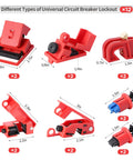 Pro Grade 73 Piece OSHA Compliant Lockout Tagout Kit with universal circuit breaker lockout devices shown