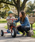 Child on tricycle with Bike Pedal Stabilizers For Children Tricycle Pedal Supports Kid-Friendly Easy Install And Removal Non Slip Foot Plate