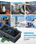 Stepper Motor Controller And Driver Board With Forward And Reverse Pulse Speed Control Module For DC 10 To 30V 4A Nine Motion Modes shown in various applications like 3D printing and CNC machines