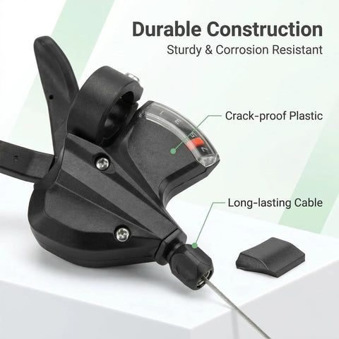 7 Speed Right Thumb Bike Shifter For Smooth Gear Changes with gear indicator showing durable construction
