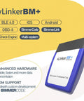 Dope Bluetooth BLE OBD2 Scanner For BMW And Mini Unlock Hidden Features With BimmerCode On iPhone And Android, vLinker BM+ adapter
