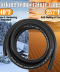 Half Inch Fuel Line Hose 10 Foot With Push Lock NBR Rubber SAE 30R7 300 PSI showing temperature range -40°F to 257°F