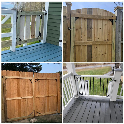 Anti Sag Gate Kit For Heavy Duty Fences And Gates With Corner Braces, Latch And Hinges, Beefed Up, Rust Resistant Steel, Weatherproof Gate Hardware For Wooden Fences, Driveway Gates, Shed Doors, Corral Gates And Wood Windows, 2 Set Pack
