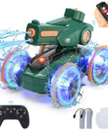Amphibious RC Car Boat For Kids Ages Five To Twelve, Water Squirting Remote Control Vehicle With Lights And Self Dispensing Action