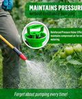 1.3 Gallon Pump Sprayer With Adjustable Nozzle And Shoulder Strap For Lawn And Garden Care spraying water on plants