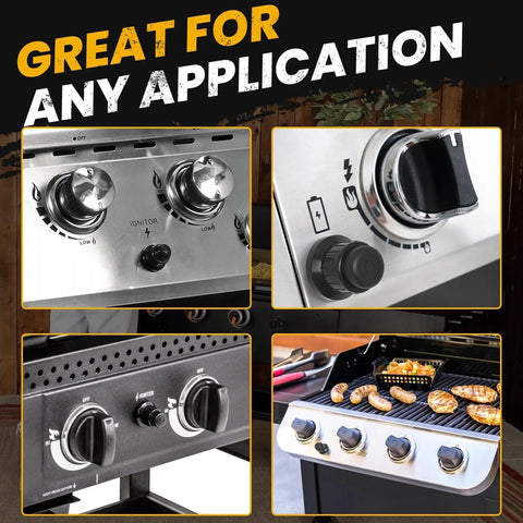 Gas grill control panels with AA Battery Push Button Igniter Cap Replacement With Spring For Gas Grills And BBQs.