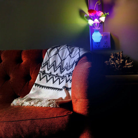 Plug In LED Night Light With Dusk To Dawn Sensor 0.5W Energy Saving Cozy Glow Dream Nightlight Rose Flower Mushroom Design