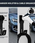 Built Tough EV Charger Holder Wall Mount Kit With J1772 Cable Dock for neat cable organization and plug protection on wall.