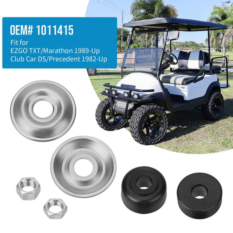 Shock Bushing Kit For Club Car DS Precedent 1982 Up And EZGO TXT Marathon 1989 Up Heavy Duty Plastic Bushings With Alloy Steel Spacers OEM 1011415, bushings and spacers