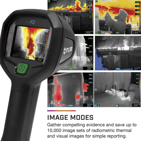 K2 Compact Thermal Imaging Camera With MSX And Multi Spectral Dynamic Imaging For Firefighters, screen showing thermal images