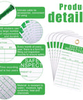 Fire Extinguisher Safety Inspection Tags 50 Pack With Green Zip Ties PVC Labels For Indoor Outdoor Use, white green inspection tags