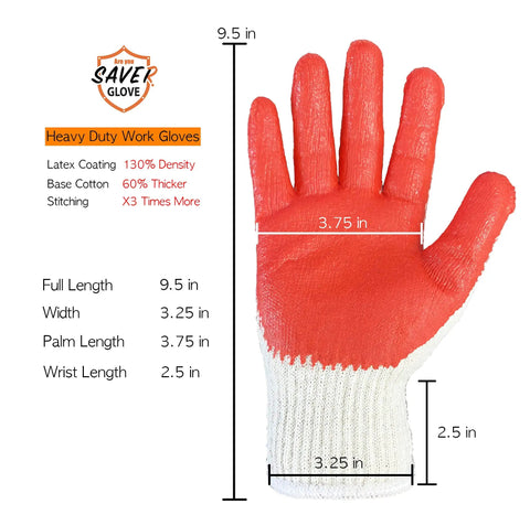 Red Work Gloves Pack Of 300 Touch Screen Ready Latex Palm Coated Nitrile Safety Gloves For Home Garden And DIY Use 2.5 Inch Wrist Coverage