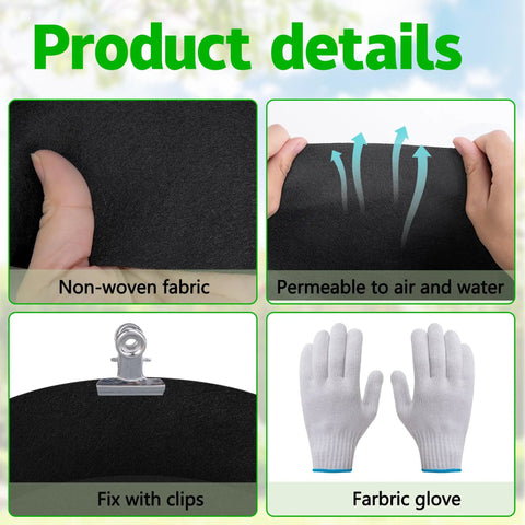 Two Pack Raised Garden Bed Liners With Breathable Fabric For Outdoor Gardens, Includes 12 Clips And Gloves shown in multiple views