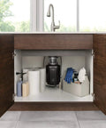 Powerful 0.75 Horsepower Garbage Disposal With Power Cord, Batch Feed Safety Activation And Quiet Operation installed under sink