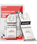 EZARC Diamond Grit grout-removal blades, universal-fit, 3-pack for oscillating multi-tools, front view