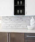 Peel And Stick Backsplash Tiles Brik Toscana X Large 5 Sheets 21.28 X 10.86 Inches 3D Stick On Tiles for kitchen in white and rusty red