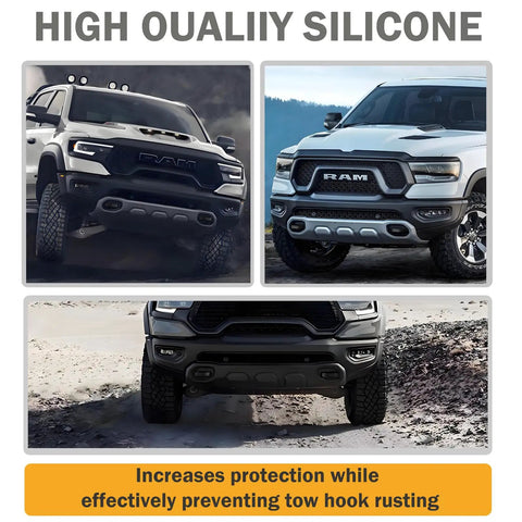RAM 1500 Tow Hooks Covers Hitch Cap Black Front Tow Hook Cover for Dodge RAM 2019-2025 with durable matte black finish