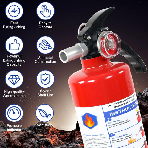 Two Pack Abc Dry Chemical Fire Extinguishers With Mount For Vehicles And Garages Tested For Bitterly Cold Conditions Heavy Duty Emergency Preparedness Gear That Has Your Back