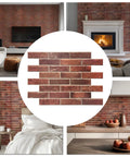 3D Faux Brick Wall Panels Set Of 10 In Red PVC For Realistic Stone Texture And Waterproof Durability used in living room, bedroom, kitchen