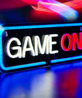 Lit Gaming Neon Sign Light For Bedroom Decor 3D Geometry LED Neon Art USB Powered With Acrylic Backboard GAME ON design