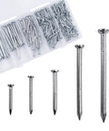 Five Size Galvanized Brick Nails Kit 275 Pieces For Hanging Pictures And DIY Woodworking, Concrete Wall Nails For Drywall And Pine