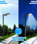 300W LED Parking Lot Light Shoebox With Dusk To Dawn Photocell, 5000K Daylight illuminating at night and off during the day