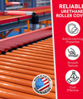 Urethane Conveyor Roller Covers For Heavy Duty Gravity Rollers With Wear Resistant Anti Scratch Quiet Operation 1.9 Inch Diameter