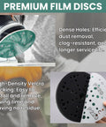 Do It All 6 Inch Sanding Pads And Discs Kit With Tear Resistant 49 Hole Film Sandpaper shown in use with sander