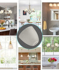 4 Pack Bell Shaped Frosted Glass Shade Replacement for Ceiling Fans and Wall Light Fixtures in various home settings.