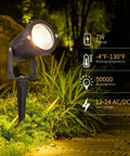 Low Voltage Outdoor Landscape Lights Set Of 6 With 7W 700LM LED Pathway Garden Tree Yard Lighting Warm White 2700K Waterproof IP65