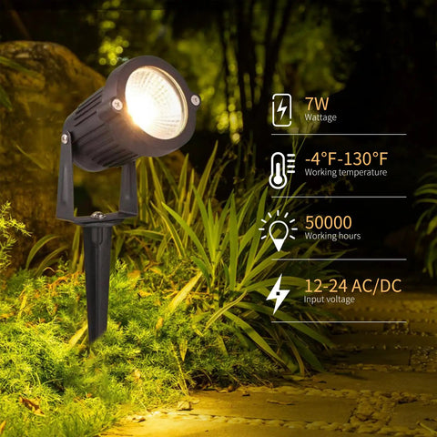 Low Voltage Outdoor Landscape Lights Set Of 6 With 7W 700LM LED Pathway Garden Tree Yard Lighting Warm White 2700K Waterproof IP65