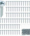 Kick Your Projects Into Gear With a Badass 500 Pack of Number Six X 1/2 Inch Flat Head Wood Screws displayed in a clear box.