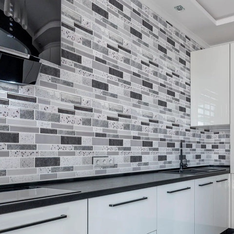 Peel and Stick Backsplash Tiles 12x12 Brown Stone Design 10 Sheets Waterproof and Heat Resistant Kitchen Wall Tile Installation