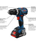 18V EC Brushless Hammer Drill Driver With Bluetooth Connectivity, Half Inch Chuck, connected ready, CORE18V 4Ah battery
