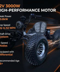 Beast 72V Peak 10.8kW Brushless Electric Off Road Go Kart With Shaft Drive, Dual Hydraulic Rear Discs, 19x7-8 Tires
