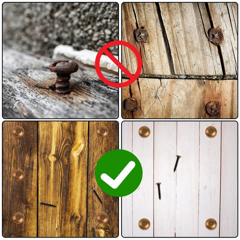 Top Shelf Brass Decorative Screws 24 Pack 15Mm Upholstery Tacks used correctly on wood surfaces for furniture repairs.