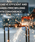 4 Piece Welding Magnetic Squares 4 And 3 Quarter Inch With 40 Lb Beast Grip Hands Free Tool in action during welding