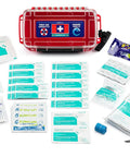 Marine Waterproof First Aid Kit For Boat Kayak And Beach With Floating Hard Case And Emergency Medical Supplies spread out