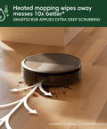 All In One Robo Vac And Mop With AutoWash Dock Self Emptying Bin Heat Wash And Dry Cycle LiDAR Mapping in action on floor