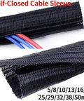 Expandable Cable Management Sleeve For Wires And Cables Self Closed PET Braided Protector Hider 50mm By 50m showing open end