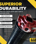 Heavy Duty Commercial Garage Door Torsion Spring Replacement featuring two five eighth inside diameter plus forty seven inch length and rust resistant finish.