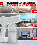 Smooth Operator Handheld Electric Steam Gun Rechargeable Fogger And Vaporizer with large bottle for home office or garden disinfection.